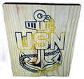 Navy #2 wooden plaque featuring a US Navy anchor design with chain and bold lettering.