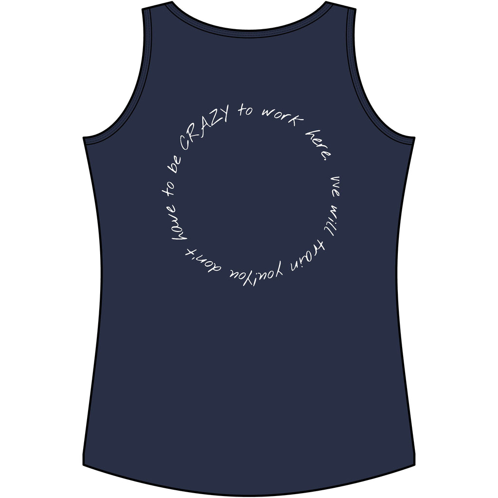 Funny Work Quote Women's Performance Tank — Humorous Office Workout Tank