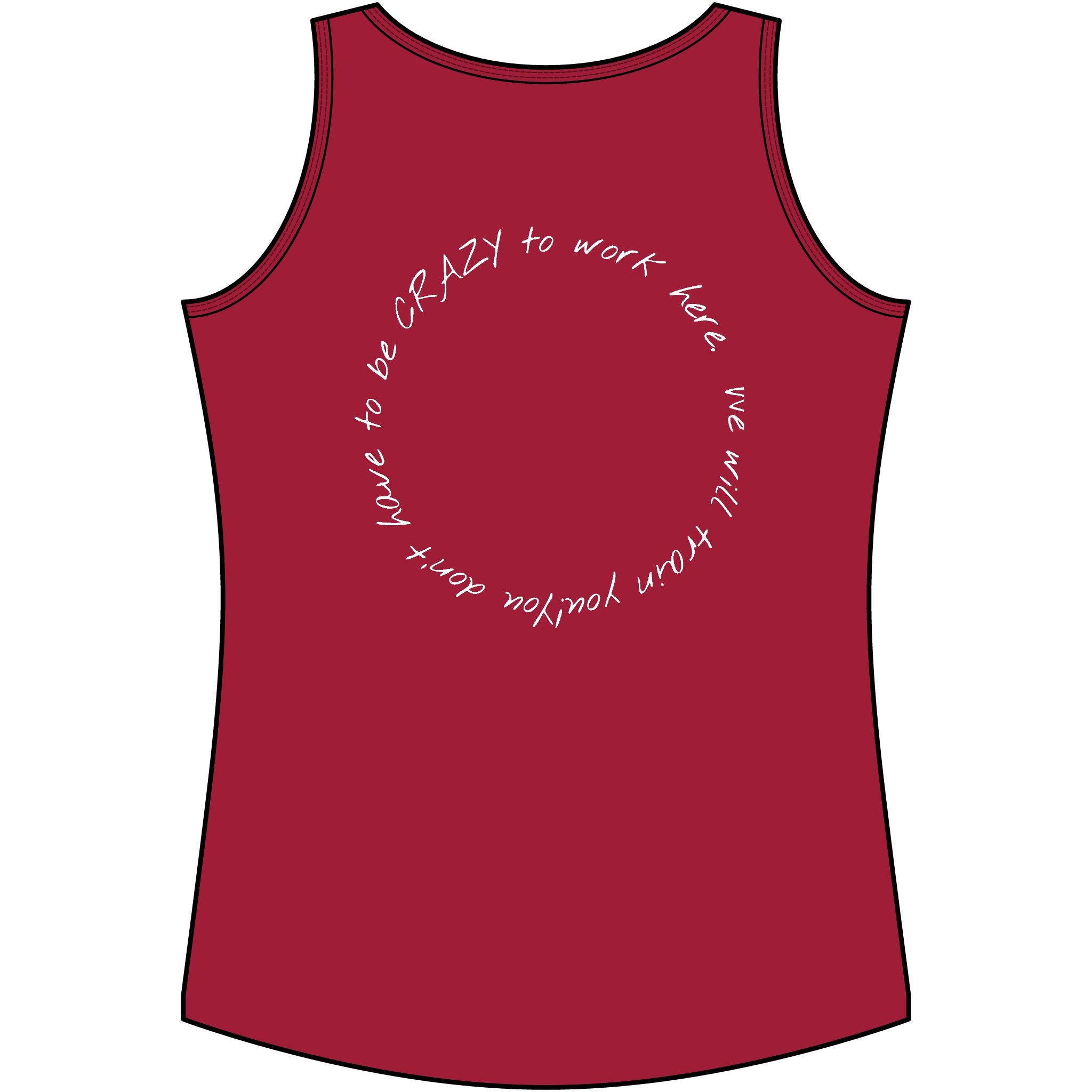 Funny Work Quote Women's Performance Tank — Humorous Office Workout Tank