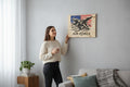 TK Wood Designs wooden sign featuring a black silhouette of an F-15 fighter jet flying over a distressed American flag. "AIR FORCE" is carved below.