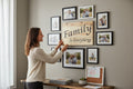 TK Wood Designs wooden sign with "Family Is Everything" in black script font. Natural wood planks.