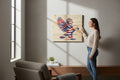 TK Wood Designs wooden flag eagle wall art with red, white, and blue distressed finish.