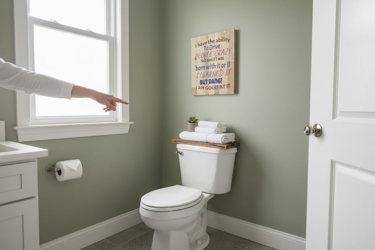 TK Wood Designs wooden sign with text "I have the ability To Drive PEOPLE CRAZY Not sure if I was born with it or if I LEARNED IT BUT DANG! I AM GOOD AT IT"
