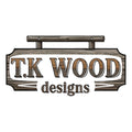 TK Wood Designs gift card logo featuring a wooden sign with the text "T.K WOOD designs" in a rustic font.
