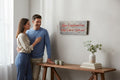 TK Wood Designs grey wooden sign with carved red lettering: "Have I mentioned how lucky I am to Love you?"