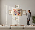 TK Wood Designs Music Note Butterfly wall art, handcrafted from salvaged wood with red, blue, and purple painted details.