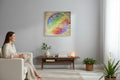 TK Wood Designs Rainbow Tree of Life sign, crafted from reclaimed pallet wood with vibrant rainbow colors. Features intricate tree design and Celtic knot border.
