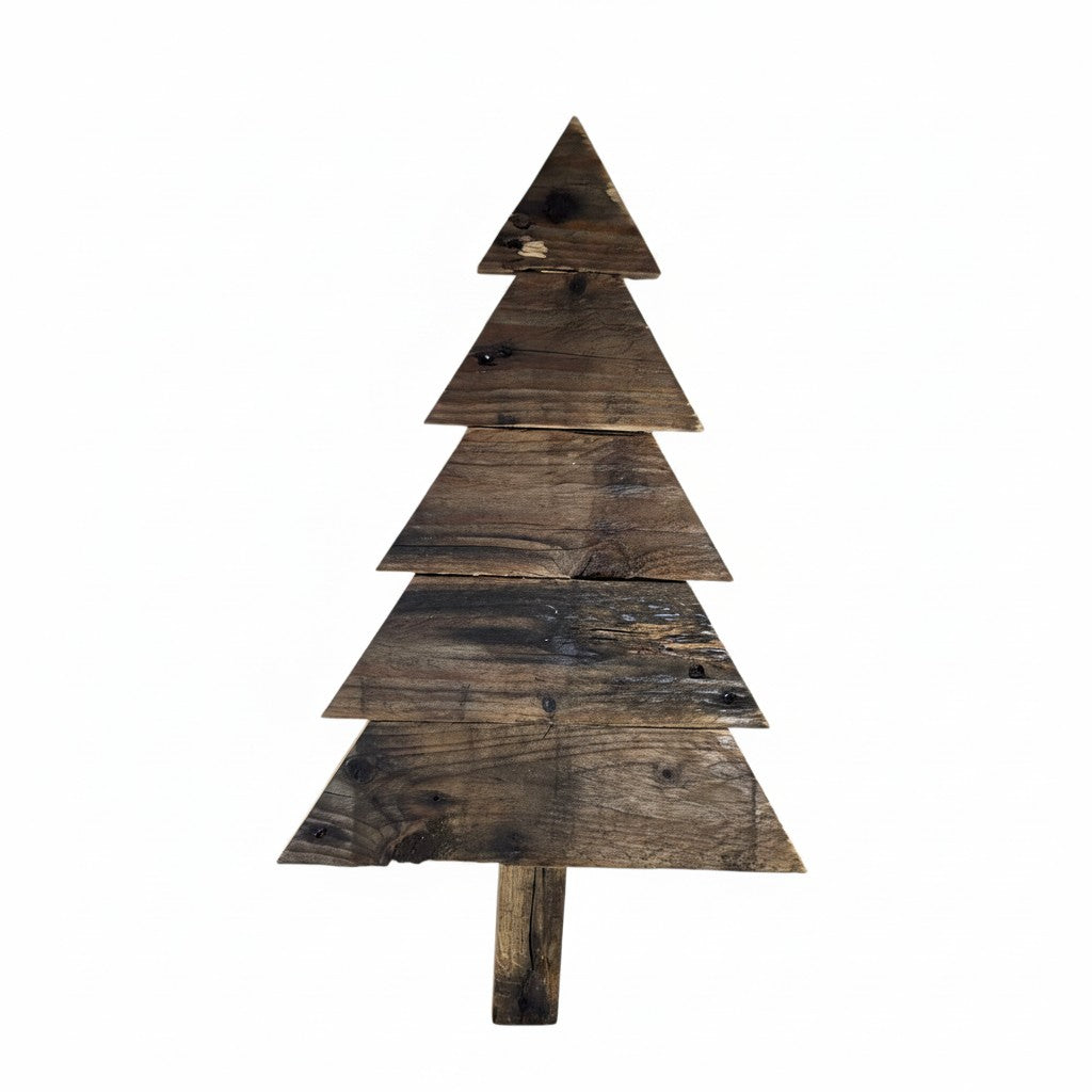 TK Wood Designs rustic wooden Christmas tree sign, 23" H x 14" W, made from reclaimed wood.