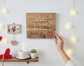 TK Wood Designs rustic wooden sign with carved lettering that reads "You stole my heart, but I'll let you keep it." Features a red carved heart accent.