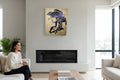 TK Wood Designs purple and black cowgirl silhouette on a rustic wood sign. Features a braided hairstyle and western hat.