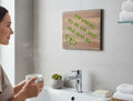 TK Wood Designs reclaimed wood wall decor with carved text "And suddenly all the love songs were about you" and two interlocking hearts.